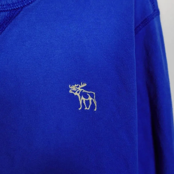 ABERCROMBIE & FITCH Pullover Shirt Sz XL Blue White‎ Moose Logo Sweatshirt - Picture 3 of 6
